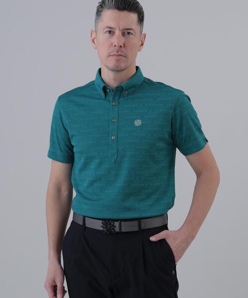 St ANDREWS ポロシャツ 半袖 「St ANDREWS」「吸水速乾」ロゴボーダー