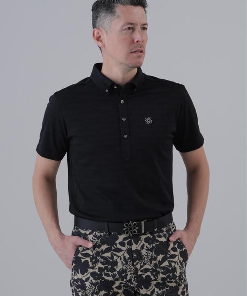St ANDREWS ポロシャツ 半袖 「St ANDREWS」「吸水速乾」ロゴボーダー