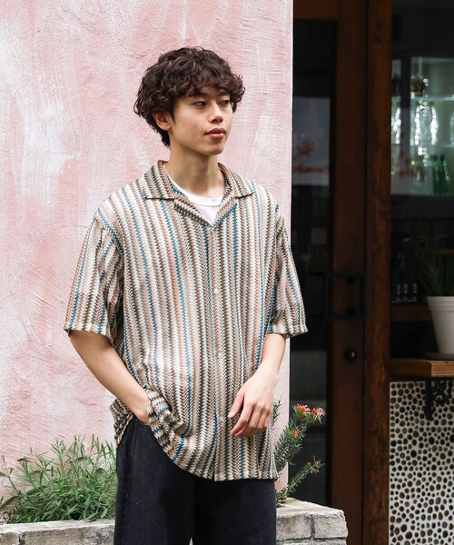 「BEAMS HEART」 半袖シャツ SMALL ブルー メンズ_画像6