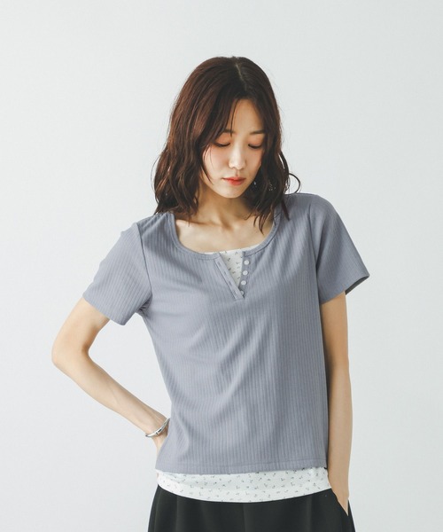 GLOBAL WORK（グローバルワーク） ヘンリーネック tシャツ 半袖