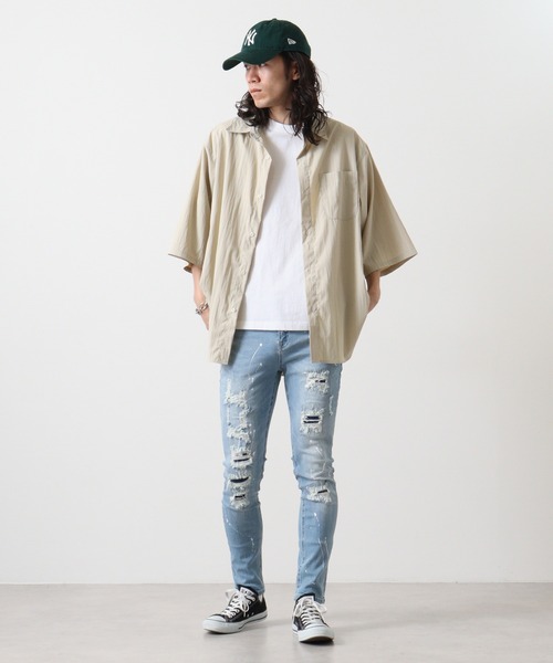「EVOLUTION」 スキニーデニムパンツ L ブルー メンズ_画像6
