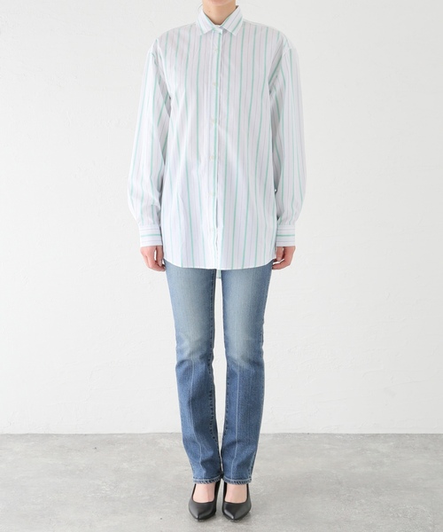 「BASERANGE」 長袖シャツ X-SMALL モスグリーン レディース_画像4