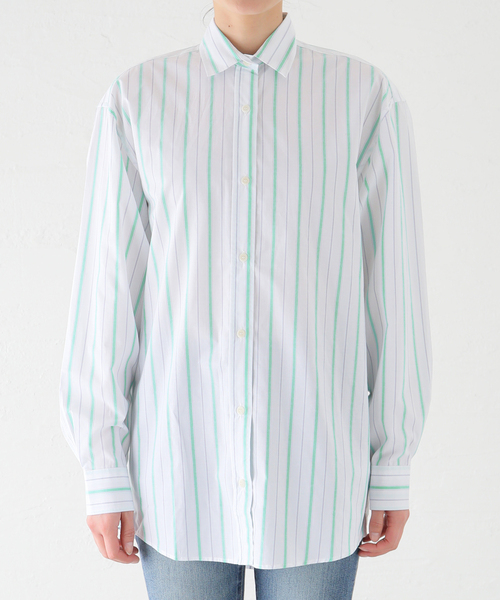 「BASERANGE」 長袖シャツ X-SMALL モスグリーン レディース_画像5