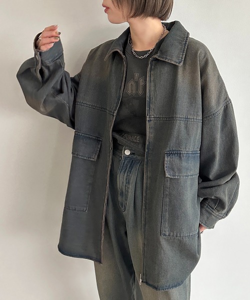 「apres jour mignon」 デニムジャケット フリー インディゴブルー レディース_画像4