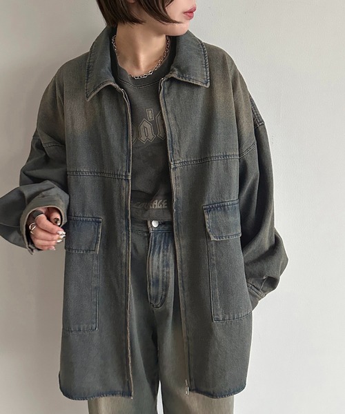 「apres jour mignon」 デニムジャケット フリー インディゴブルー レディース_画像6