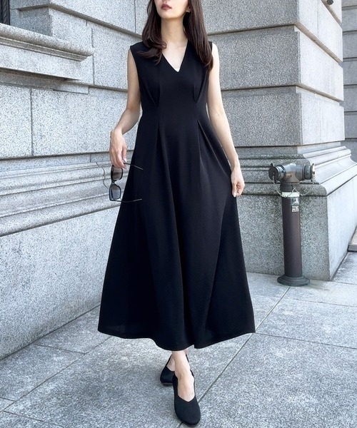 「junoah」 ノースリーブワンピース LARGE ネイビー レディース_画像2