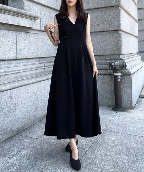 「junoah」 ノースリーブワンピース LARGE ネイビー レディース_画像4