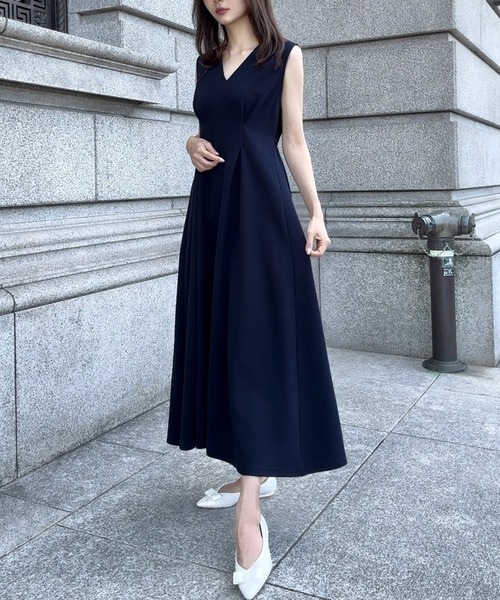 「junoah」 ノースリーブワンピース LARGE ネイビー レディース_画像5
