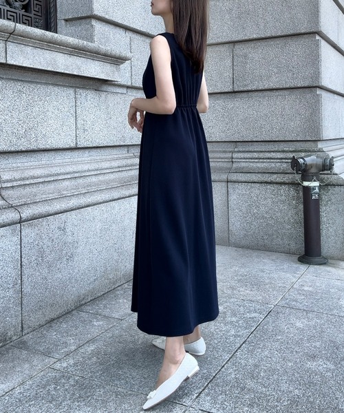 「junoah」 ノースリーブワンピース LARGE ネイビー レディース_画像6