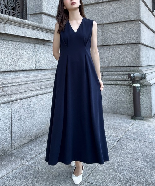 「junoah」 ノースリーブワンピース LARGE ネイビー レディース_画像7