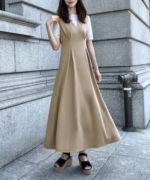「junoah」 ノースリーブワンピース LARGE ネイビー レディース_画像9