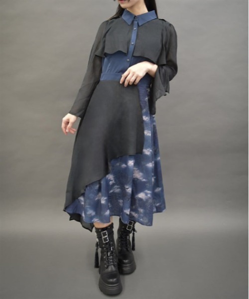 「axes femme POETIQUE」 長袖ワンピース MEDIUM ワイン レディース_画像2