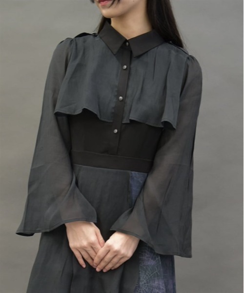 「axes femme POETIQUE」 長袖ワンピース MEDIUM ワイン レディース_画像6