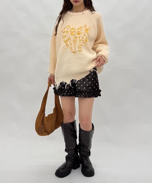w closet（ダブルクローゼット） パンツ ドットサテンフリルショート