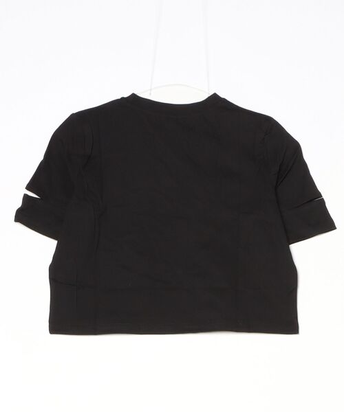 Chloe ブラック カットアウトスリーブ Tシャツ Mangrove（マングローブ） tシャツ クロップド丈オフネックカット