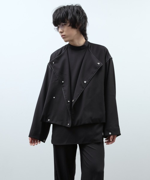 【セットアップ対応】ノーカラーダブルデザイン 23区｜【セットアップ対応/洗える】トリアセダブルジョーゼット