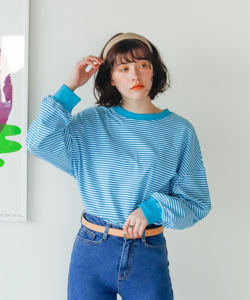 tシャツ Tシャツ リンガーボーダーロンT2,999円