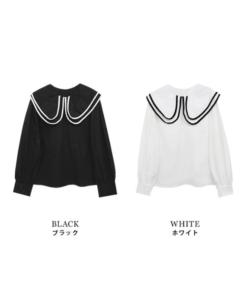 tシャツ ダブルラインセーラーカラートップス レディース MODE ROBE tシャツ ダブルラインセーラーカラートップス