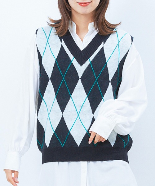 ベスト・ジレ ALYSI FW22 NET VEST. (252454_A2019CHOCO) セットアップ対応】チュール切替ベスト(ベスト・ジレ) | al'aise