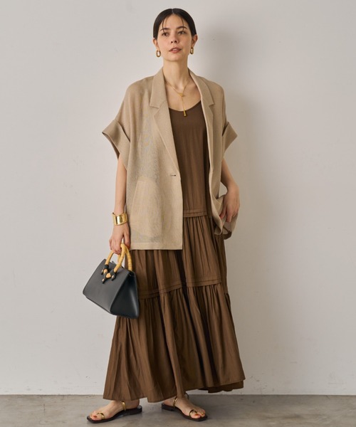 新品・タグ付き【loungedress】サテンティアードキャミワンピース Loungedress ワンピース 「3サイズ展開」サテンティアードキャミ