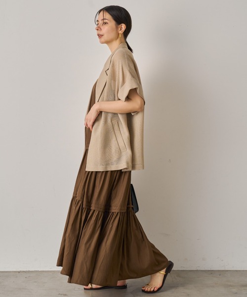 新品・タグ付き【loungedress】サテンティアードキャミワンピース Loungedress ワンピース 「3サイズ展開」サテンティアードキャミ