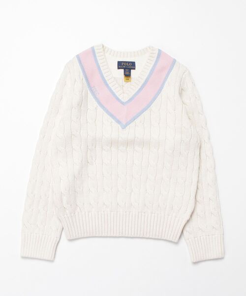 ニット ケーブルニット コットンブレンド クリケット セーター RALPH ラルフ ケーブルニット コットンブレンド クリケット POLO LAUREN CHILDRENSWEAR，ポロ ローレン