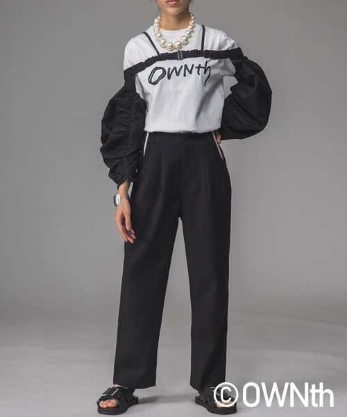 OWNth ベスト ジレ ギャザーフォルムスリーブトップス