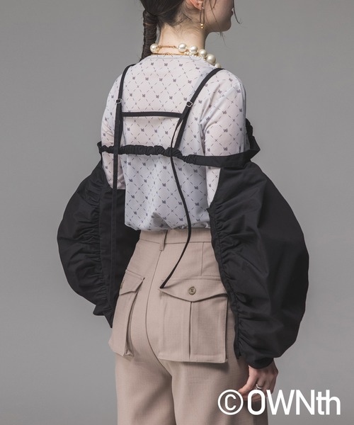 ベスト ジレ ギャザーフォルムスリーブトップス レディース OWNth ベスト ジレ ギャザーフォルムスリーブトップス