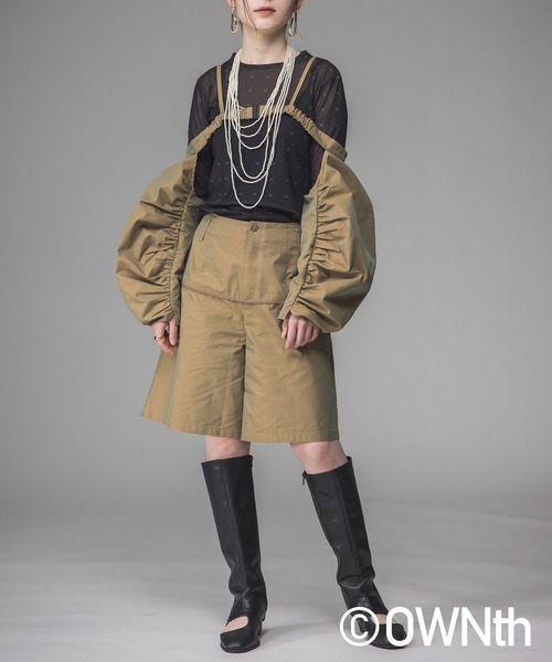 ベスト ジレ ギャザーフォルムスリーブトップス レディース OWNth ベスト ジレ ギャザーフォルムスリーブトップス