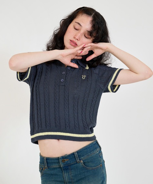 ニット セーター サマー ポロニット TINA：JOJUN レディース TINA：JOJUN ニット セーター サマー ポロニット レディース