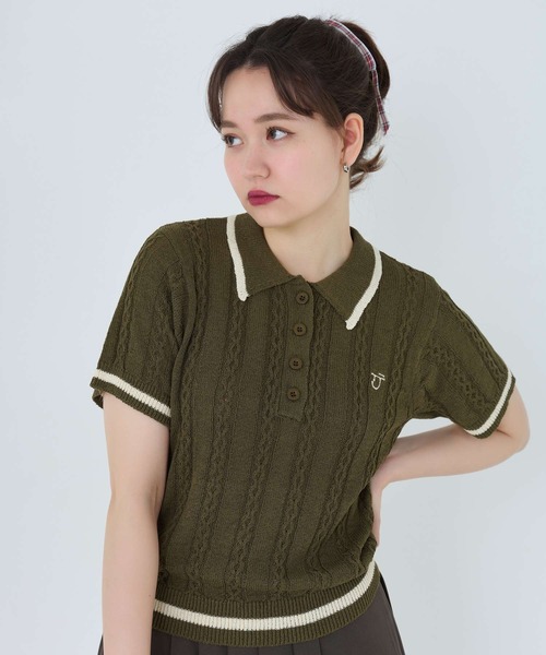 ニット セーター サマー ポロニット TINA：JOJUN レディース TINA：JOJUN ニット セーター サマー ポロニット レディース