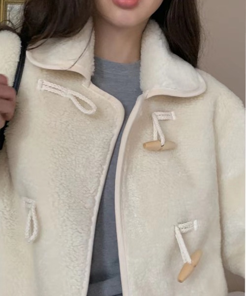 MILAE コート ダッフルコート ボアショート丈ダッフルコート