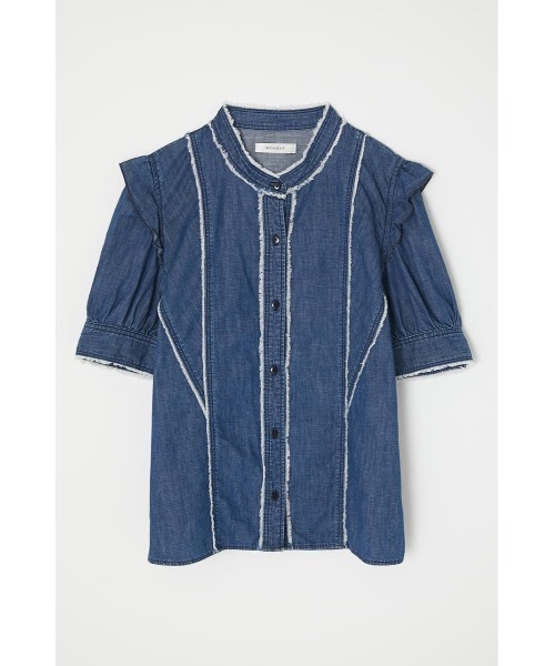 MOUSSY（マウジー） 半袖ブラウス 1 ブルー レディース : ZOZOTOWN