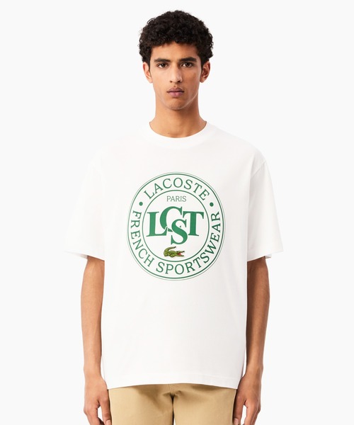 LACOSTE tシャツ オーバーサイズ サークルグラフィック半袖T