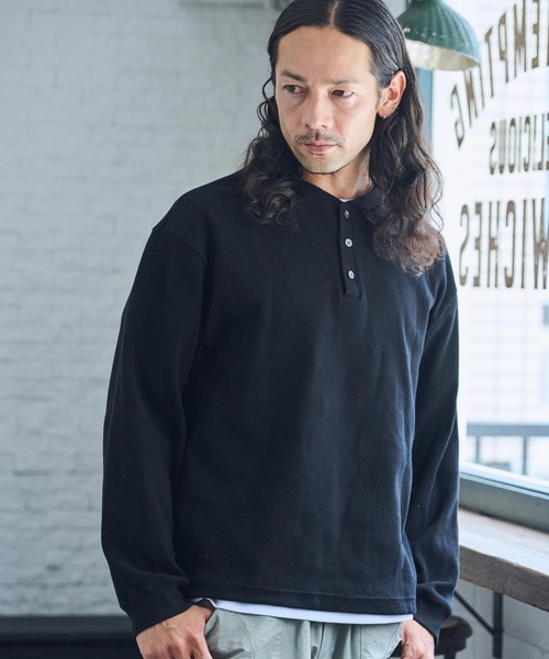 CAMBIO tシャツ mlt4878- ワッフルヘンリーネックカットソー
