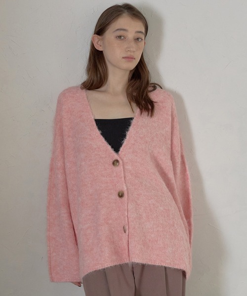 カーディガン 「MINERTE」alpaca yarn knit cardigan / アルパカヤーンカーディガン レディース