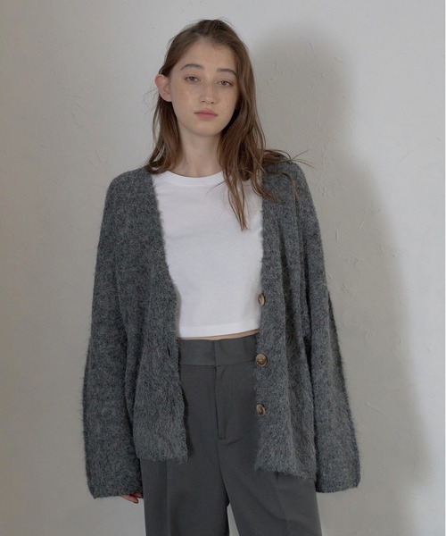 カーディガン 「MINERTE」alpaca yarn knit cardigan / アルパカヤーンカーディガン レディース MINERTE カーディガン 「MINERTE」alpaca yarn knit cardigan