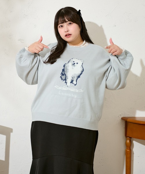 Louiosyルオシー リボン付きドロストシアーブルゾン アイボリー 4L
