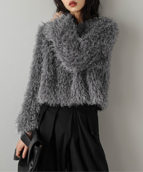 SUGAR BISKET トップス シャギーミックス ボアトップス