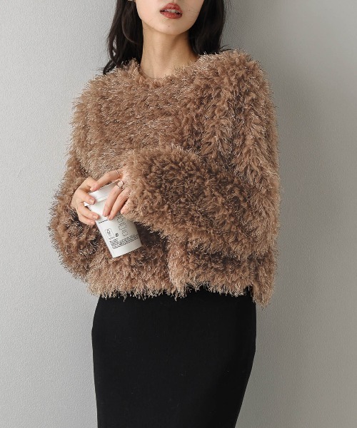 チョコビス♡ SUGAR BISKET（シュガービスケット） シャギーミックス ボアトップス