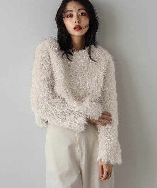 SUGAR BISKET（シュガービスケット） シャギーミックス ボアトップス