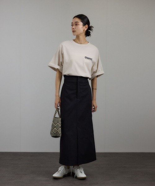 SALON adam et rope' スタイルアップハイウエストナロースカート SALON adam et rope' スカート ハイウエストナロースタイル