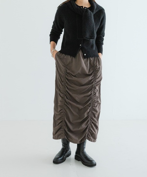 URBAN RESEARCH スカート シャーリングギャザースカート