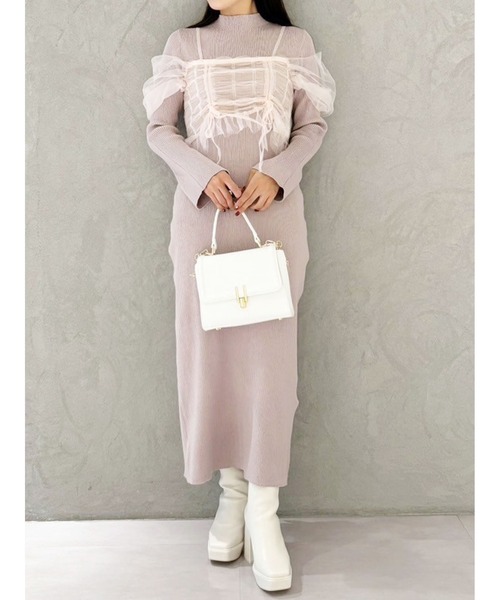 MERCURYDUO（マーキュリーデュオ） ワンピース シャーリングビスチェ