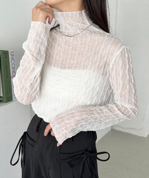 CLEA tシャツ ウェーブデザインシアートップス レディース : ZOZOTOWN
