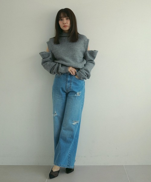 ニット セーター カッティングニット レディース : ZOZOTOWN