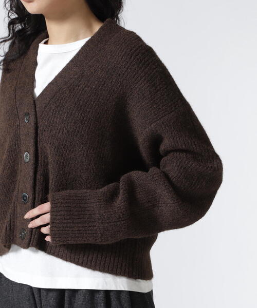 カーディガン B omnivore/ビーオムニボー  フェザーヤーンあぜ編みカーディガン レディース BEAVER カーディガン B omnivore/ビーオムニボー フェザーヤーン