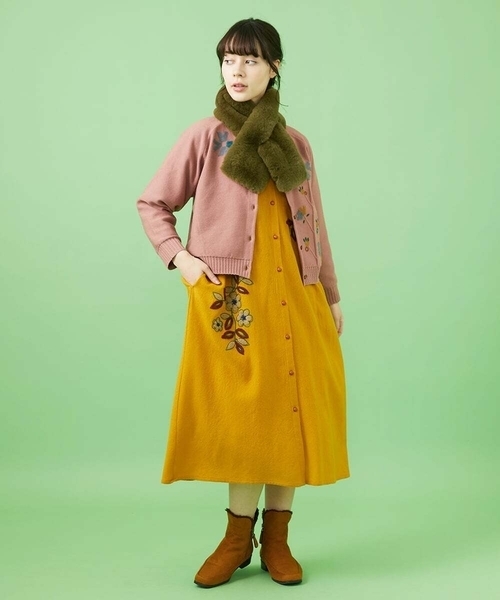 Jocomomola（ホコモモラ） ワンピース Calle インド刺繍ワンピース