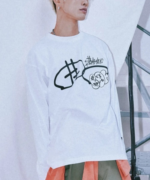 tシャツ A'GEM/9 × .kom 「ROMANTIC CROWN/ロマンティック クラウン」SCRIBBLE SHINING L/S /スクリブ