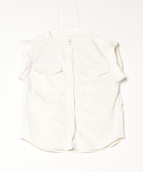 「LANVIN en Bleu」 ノースリーブブラウス 38 ホワイト レディース LANVIN en Bleu 「LANVIN Bleu」 ノースリーブブラウス 38